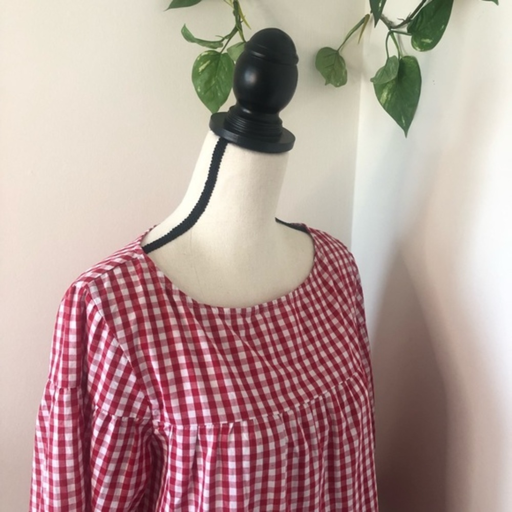 NEW Stevie Hender Gingham Peplum Blouse - Picture 7 of 9